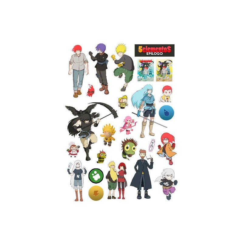 Hoja de pegatinas 5 elementos n2