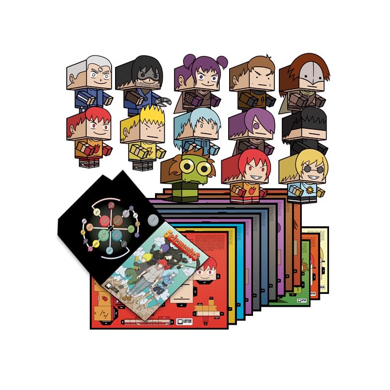 Papercraft 5 elementos (Colección completa y carpeta)