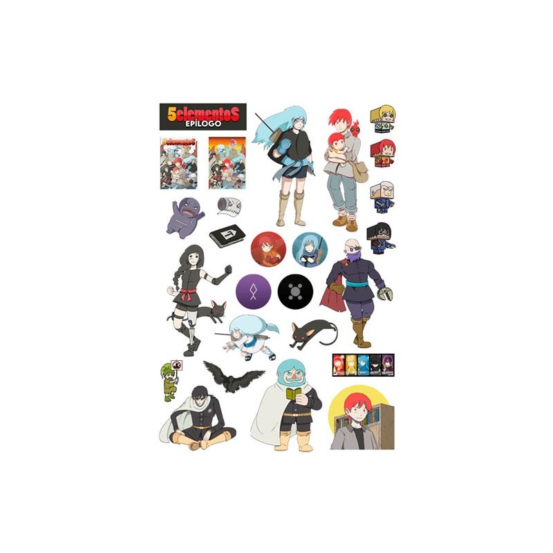 Hoja de pegatinas 5 elementos n3